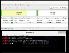 Kali persistence GParted